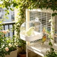 thumbnail image 6 of FastXmas Bird Cage Bath Hanging Parrot Bath Tub Water Shower Food Feeder Holder Tray Bird Bath Supplies for Small Birds Canary Budgies Cockatiel Lovebirds (White), 6 of 6