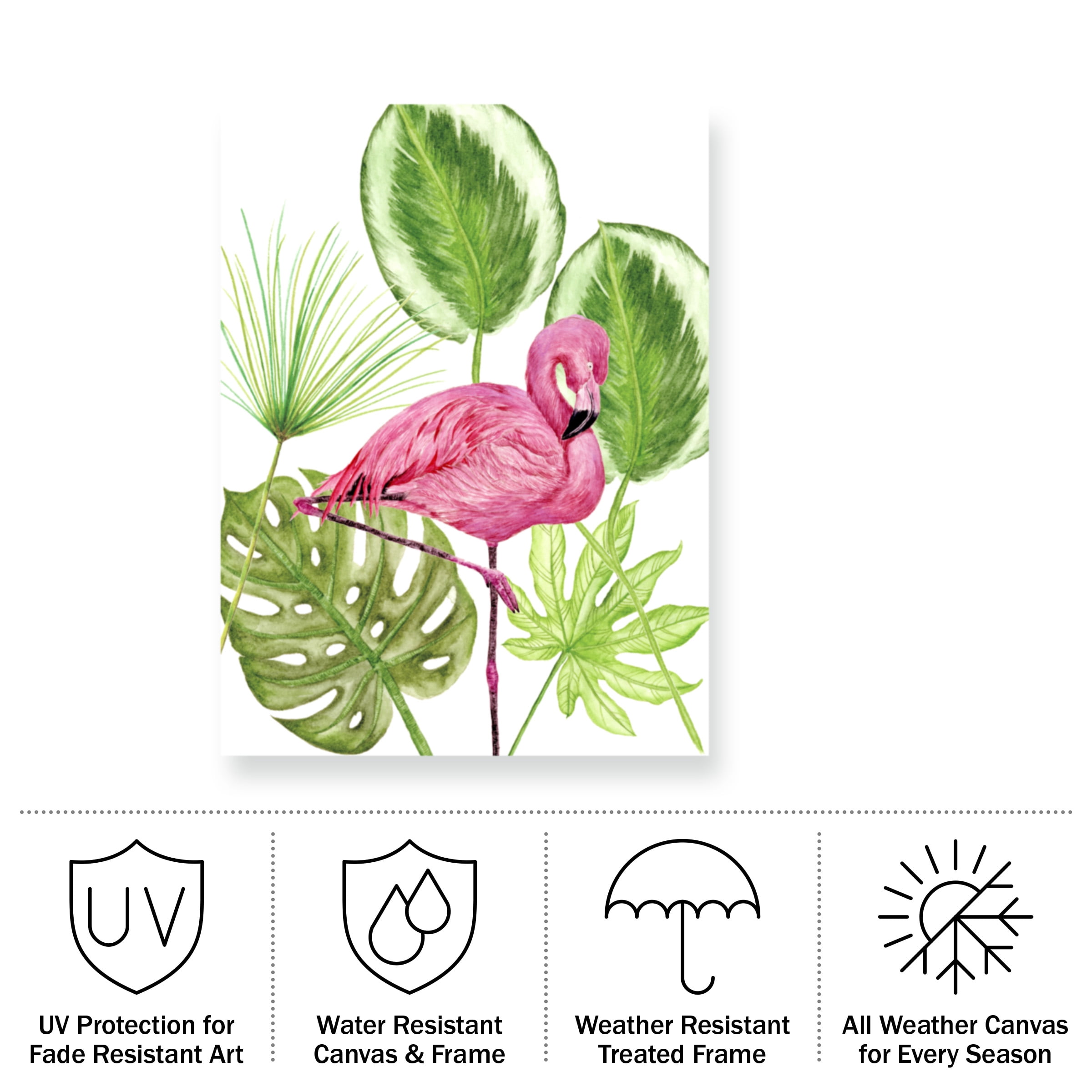 Melissa Wang 'Tropical Flamingo II' Outdoor Canvas 47x47