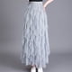 thumbnail image 2 of Falda midi de tul con cintura elástica de hadas y una línea delgada para mujer XBTCLXEBCO Gris azul, Única, 2 of 6