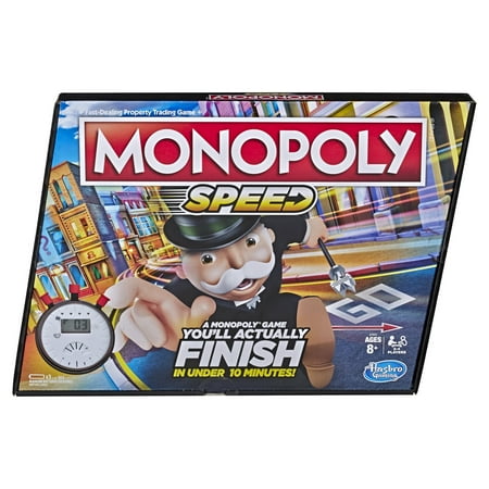 UPC: 0630509885251 | Monopoly Speed Board Game Play in Under 10 Minutes For Kids and Family Ages 8 and Up 2-4 Players
