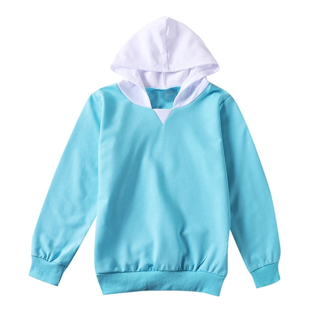 uublik Chandails en Molleton Mignons pour Enfants Garçons Imprimé Graphique Manches Longues Chandail à Capuche Chandail Tops Bleu, Taille 2-15 Ans