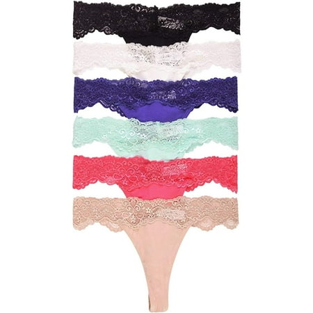 Iheyi 6 pcs Women Thong Panty Underwear S/M/L/XL (Medium)