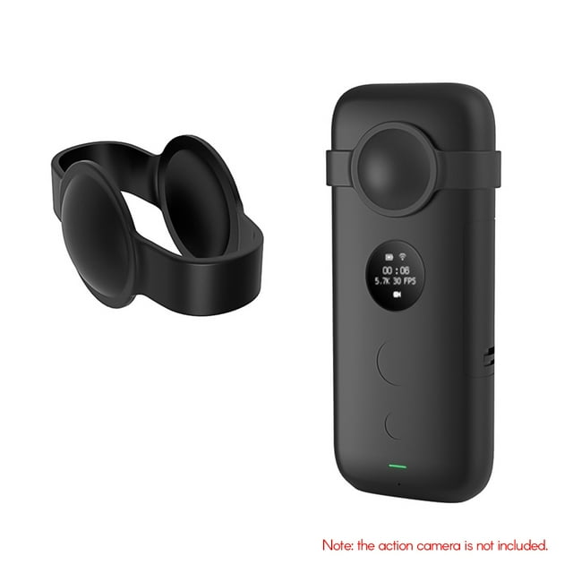 Amdohai Étui de Protection en Silicone Haute Résistance avec Couvercle d'Objectif Compatible avec les Caméras Sport Insta 360 One X Noir