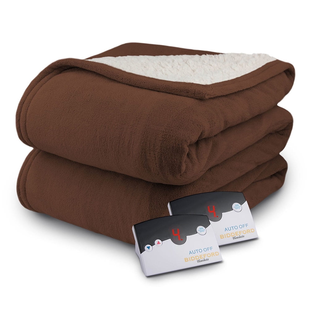 Biddeford MicroPlush Sherpa Electric Heated Warming Blanket Twin Full