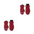 thumbnail image 2 of Kearding 3 pares de manoplas para niños, guantes impermeables de invierno con gancho, suministros de esquí, patrón geométrico impreso, rojo L 2Conjunto, 2 of 6