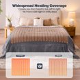 thumbnail image 6 of Ocuuziisu Electric Blanket 90" x 100" King Size Heated Blanket, Flannel and Sherpa, 10 Hour Auto-off, 9 Heat Settings, Fast Heating, Machine Washable, Gray, 6 of 11