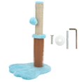 thumbnail image 1 of ZOUSSIQI Cat Scratching Post 19 Inches Tall 2 in 1 Cat Scratch Climbing Post with Interactive Plush Ball for IndoorCat Paw Shape Base Blue CW1110A-754, 1 of 13