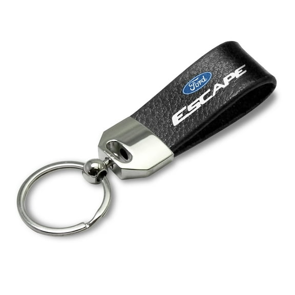 iPick Image for iPick Image - Large Genuine Black Leather Loop Strap Key Chain - Ford Escape, Official Licensed