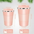 thumbnail image 2 of JOUALY Coffee Tumbler with Lid, 13Floz Leakproof Coffee Mug, Stainless Steel Vacuum Thermal Thermos, Travel Insulated Tumbler Reusable Coffee Cup for Men and Women Hot & Iced Drinks, 2 of 7