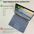 thumbnail image 2 of Detachable Type Cover for Microsoft Surface Pro Copilot+ (11th Edition)/Pro 11/10/9/8/X,13",Keyboard with Touchpad & Pen Holder,Ice Blue, 2 of 7