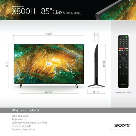 Sony - 85" Class X800H Series LED 4K UHD Smart Android TV