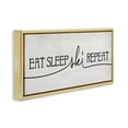 thumbnail image 3 of Stupell Industries Eat Sleep Ski Repeat Phrase Typography Painting Gold Floater Framed Canvas Art Print Wall Art, 25 x 11, 3 of 9