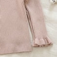 thumbnail image 4 of Kukoosong Girls Ribbed Knit Mock Neck Sweater, Fall Winter Long Sleeve Pullover Tops with Ruffled Lettuce Trim On Collar and Cuffs, Stretch Slim Fit Knit Blouse for Kids Daily Layering Outfits, 4 of 6