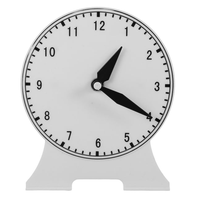CIMAXIC Silver Educational Toy Clock Model for Teaching Use Made of Durable Plastic 2Hand,5.51"X4.53"X1.57"