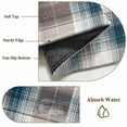 thumbnail image 6 of 2x3 Ft Entryway Area Rug, Blue Brown Plaid Kitchen Rug Runner Washable Floor Mat, Modern Abstract Striped Gingham Checked Non Slip Indoor Door Mat Throw Carpet for Bathroom Living Room Bedroom, 6 of 8