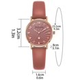 thumbnail image 2 of YZZZJZQL Watch For Women Casual Arabic Numbers Leather Analog Quartz Watch Waterproof Watches Brown, 2 of 5