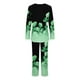 thumbnail image 4 of Puntoco Traje De Manga Larga + Pantalón Con Cuello En V Estampado Informal A La Moda Para Mujer Azul Cielo L, 4 of 5