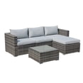 thumbnail image 3 of Modern Outdoor Patio Furniture Set，5-Piece Gray Wicker Sectional Sofa, with Gray Cushions and Coffee Table, Perfect for Gardens, Patios, and Backyards, 3 of 7