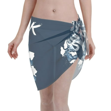Ocsxa Shark Print Sarong Coverups For Women Bathing Suit Wrap Swimsuit Skirt Beach Bikini Cover Up Swimwear