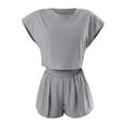 thumbnail image 7 of Maean Women's Athletic Outfit 2 Piece Set Quick Dry Short Sleeve Crop Tops and High Waist Shorts Pockets Tracksuit, 7 of 7