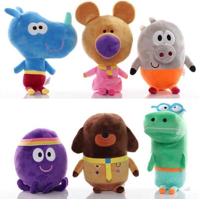 Set de muñecos de peluche con dibujos animados de animales, encantadora niña, 6 unidades