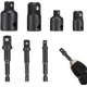 thumbnail image 1 of Juego de 7 piezas de adaptadores y reductores de trinquete de 1/2", 3/8" y 1/4" + broca con adaptador de vástago hexagonal de 1/4", 3/8" y 1/2", 1 of 5