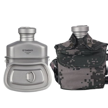 

TOMSHOO Ultralight Drinking Kettle Set - Water Bottle Canteen Cups for Camping Cookware - 1100ml + 750ml + 400ml