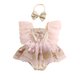 thumbnail image 2 of Pelele de encaje con bordado de flores para recién nacidos de 0 a 24 meses, ropa de verano suave para niñas, disfraces con diadema, 2 of 4