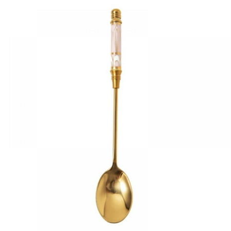 

3pcs Stainless Steel Spoon Tea Spoon Coffee Spoon Dessert Spoon Milk Honey Mixing Spoon Ceramic Handle Spoon Kitchen Tableware