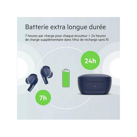 Belkin - SOUNDFORM Rise True Wireless Earbuds - Blue