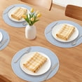 thumbnail image 2 of Unique Bargains 6Pcs Rustic Round Woven Dining Placemats Blue 15x15inch, 2 of 6