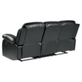 thumbnail image 5 of Pemberly Row Modern Faux Leather Double Reclining Sofa, 3 Seater Recliner Couch for Home Living Room, Black, 5 of 8