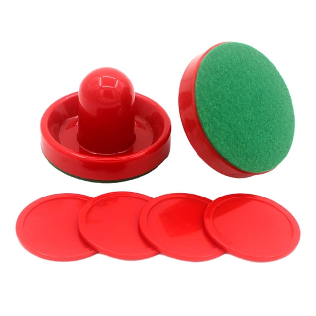 Almencla 1 Ensemble de Mini Poussoirs de Hockey à Air et Poignées de But à Air 96 mm Palettes 2 Poussoirs Rouges