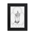 thumbnail image 1 of El budismo mano Lotus modelo simple Marco de Fotos de escritorio imagen Arte Negro Pintura 5x7 pulgadas, 1 of 4