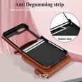 thumbnail image 3 of Dteck for Samsung Galaxy Z Flip 5 Wallet Case with  Crossbody Strap, Large Capacity Card Holder Women Girls Premium PU Leather Galaxy Z Flip5 Zipper Wallet Case,Brown, 3 of 6