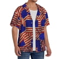 thumbnail image 2 of Kdxio Men's Hawaiian Shirt for Men Short Sleeve Shirt Vintage USA Flag Summer Casual Holiday Beach Button Down T-Shirts, 2 of 5