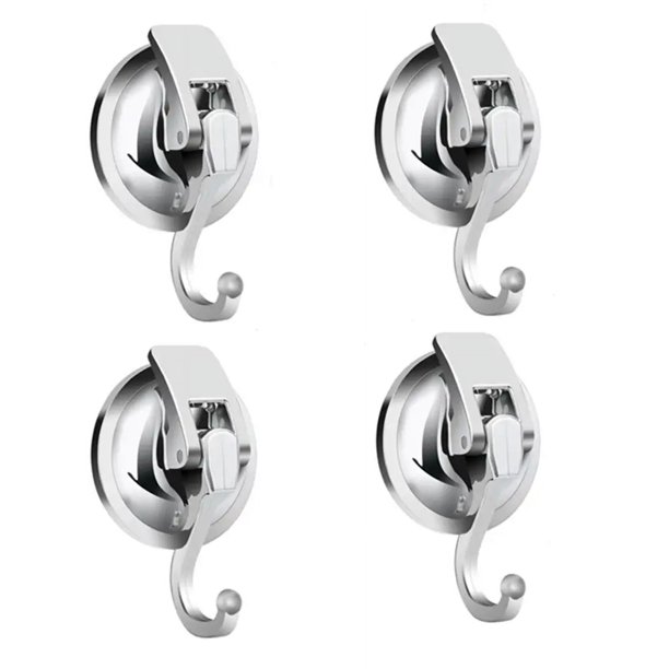 Percha para corona, paquete de 4, gancho de baño de cocina de vidrio plisado chapado en plata, reutilizable sin perforar para toalla, lufa, bata, abrigo, decoración de corona