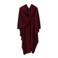 thumbnail image 4 of Bmisegm Womens Large Cross Front Poncho Sweater Wrap Topper Knitted Elegant Shawls Cape for Fall Winter Brick Red_002, 4 of 4