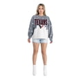 thumbnail image 3 of Women's Gameday Couture  Gray Houston Texans Oversized Faded Wash Tri-Blend Pullover Sweatshirt, 3 of 4