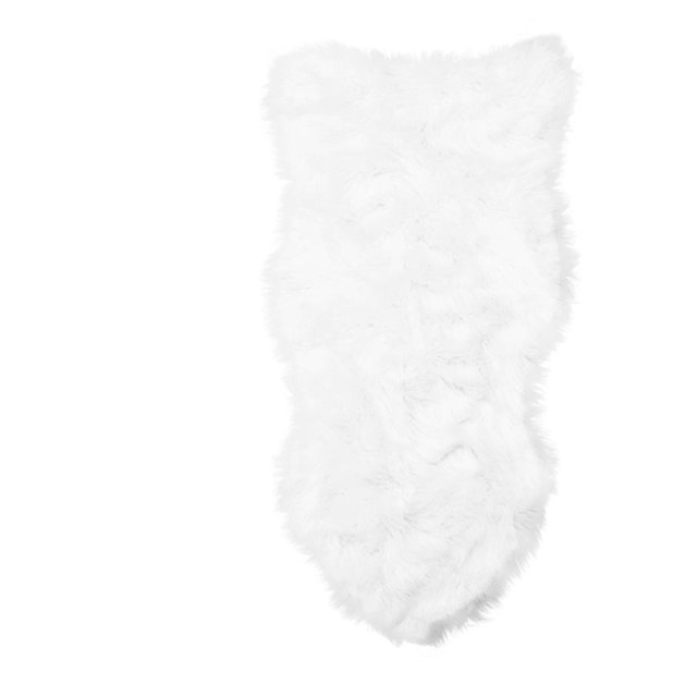 Super Area Rugs 2x4 Foot Soft Plush Faux Fake Sheepskin Fur Shag Rug, White