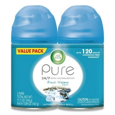 Air Wick Freshmatic Ultra Automatic Spray Refill, Fresh Waters, 5.89 oz Aerosol Spray, 2/Pack, Each