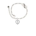 thumbnail image 2 of Delight Jewelry Silvertone Open heart with Imitation Pearl Drop Silver-tone Paw Infinity Link Chain Bracelet, 6"+2" Extender, 2 of 3