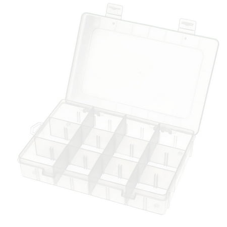Unique Bargains Adjustable 12/3 Slots Jewelry Storage Box Case Craft Bead Organizer Clear