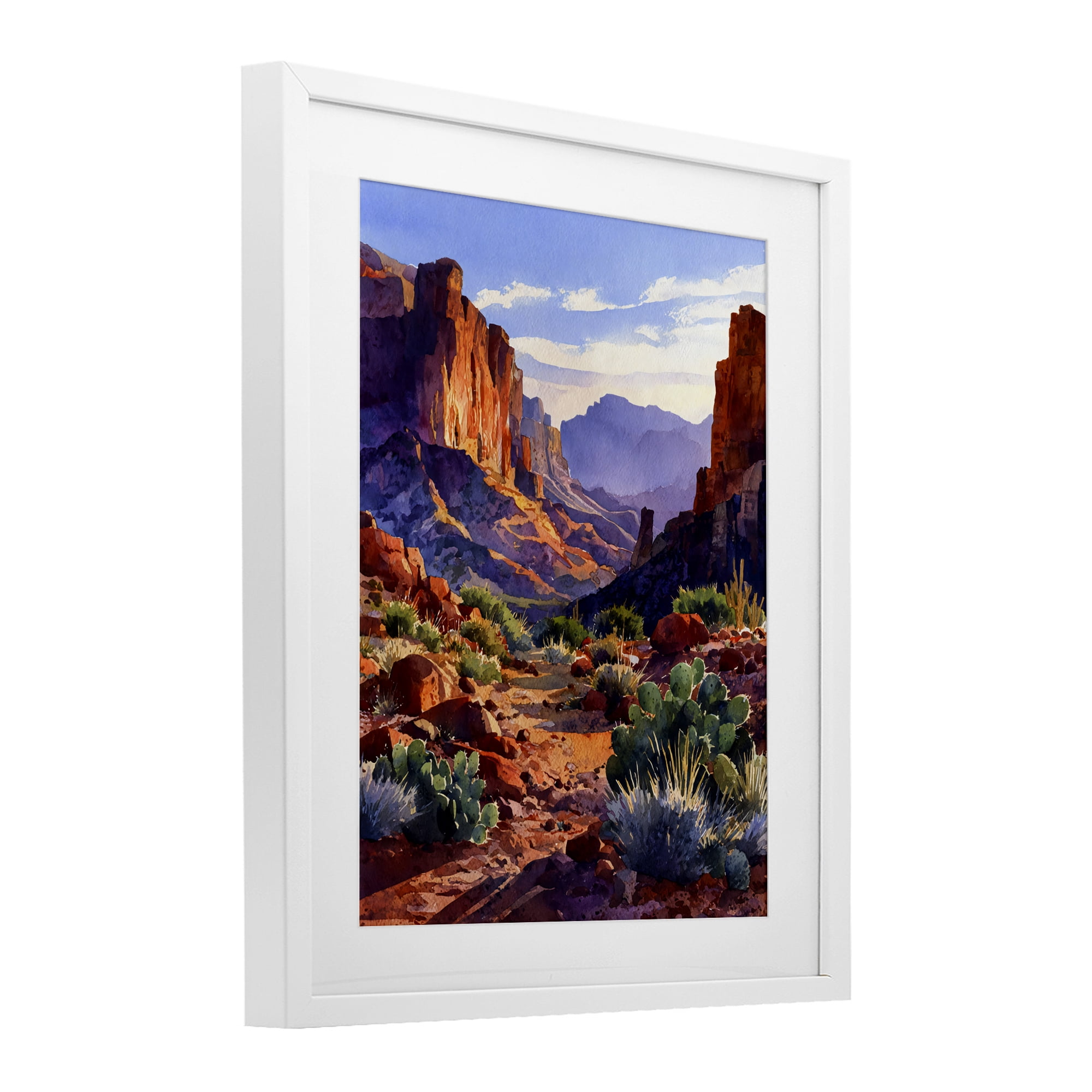 Stupell Industries Western Colors Earthy Desert White Framed Print Under Glass, design by Franklyn Gregory