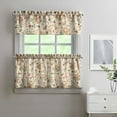 thumbnail image 2 of Rod Pocket Kitchen Curtain Set 3-Piece, 27.5x36 Inch Valance & Tier Drapes, Polyester Pongee Cafe Curtains for Living Room, Bathroom, Farmhouse Rustic Country Window Treatments., 2 of 6