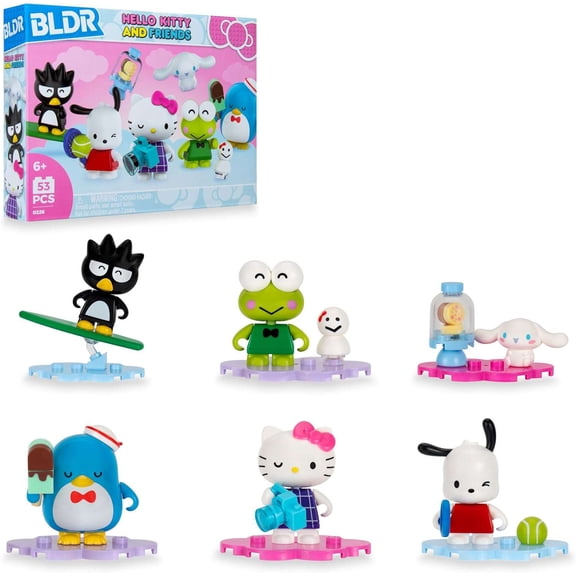BLDR Hello Kitty & Friends Badtz-Maru, Keroppi, Cinnamoroll, Tuxedosam, Hello Kitty & Pochacco Building Set