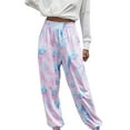 thumbnail image 2 of Hunpta Women's Pants Active Elastic Waist Baggy Tie-Dye Sweatpants Joggers Lounge Pants, 2 of 9