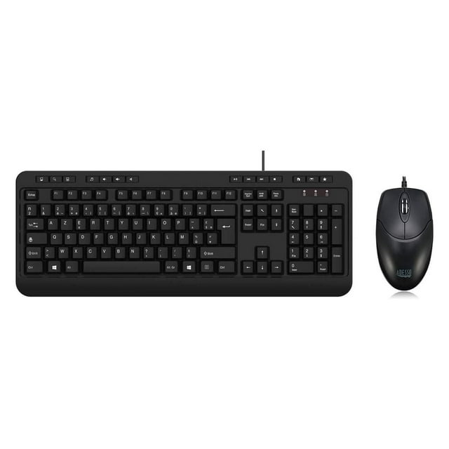 Adesso Antimicrobial Multimedia Desktop Keyboard and Mouse French