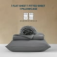 thumbnail image 5 of SLEEP ZONE Queen Sheets Set - 4 Piece Bedding - Jersey Knit Cooling Sheet Set - Soft and Fade Resistant - Easy Care - Deep Pocket (Queen,Grey), 5 of 8