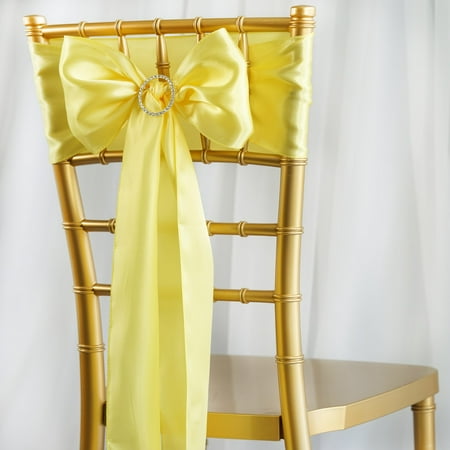 Balsacircle 5 Pcs Satin Chair Sashes Bows Ties Linens For Wedding